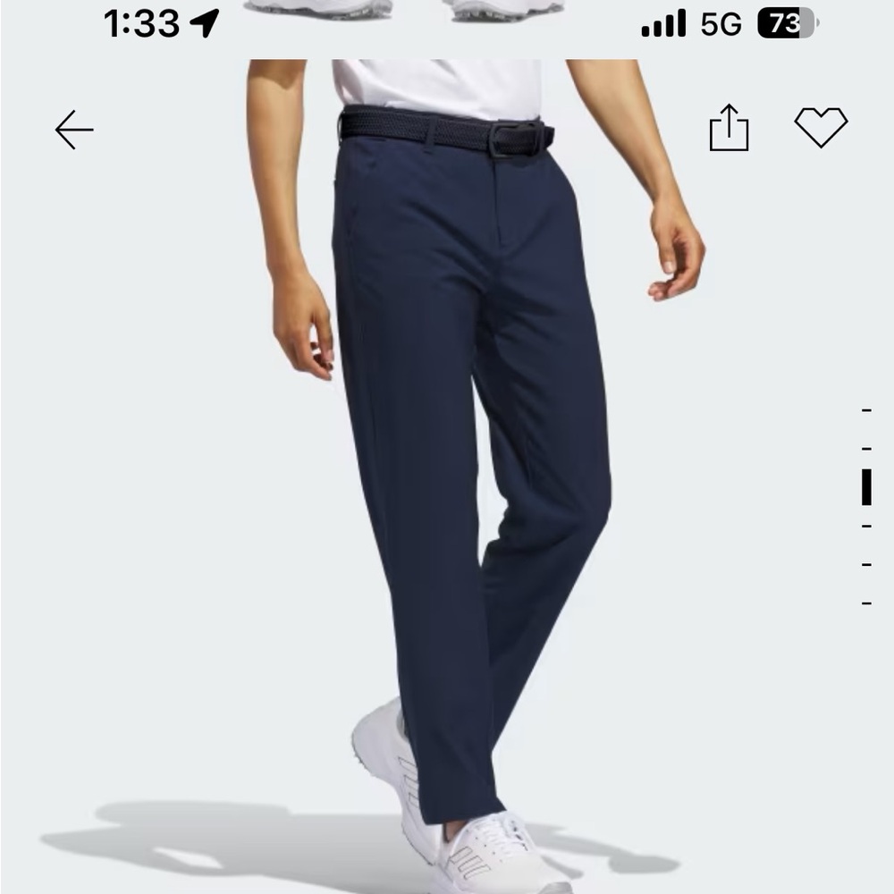 Adidas Men's Dark Blue Ultimate 365 Classic Golf Pants NWT 34/30
